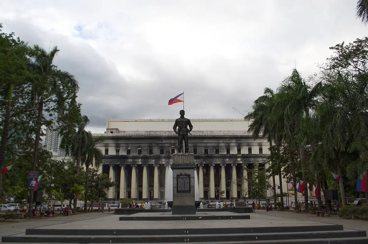 The Andres Bonifacio monument at Liwasang Bonifacio in front of the Manila Central Post Office