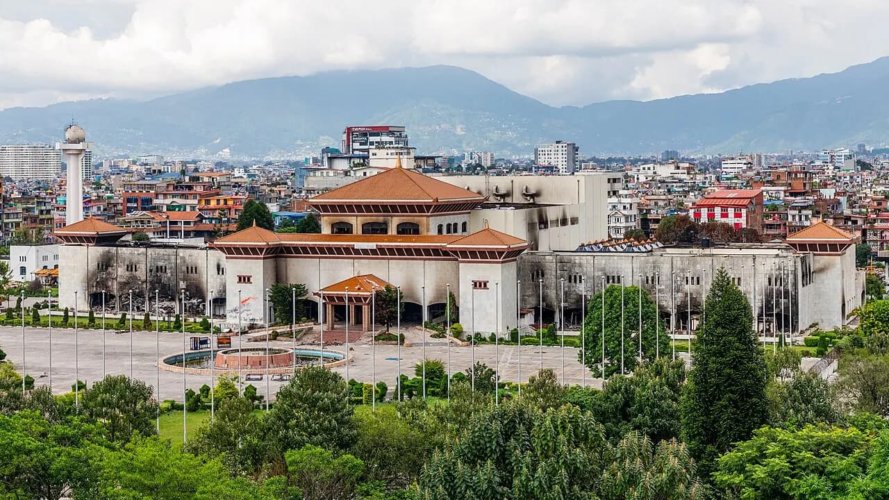 Nepal's parliament building, damaged after the September 2025 protests